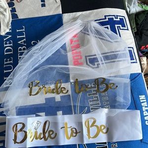 “Bride-to-be” sash and veil!